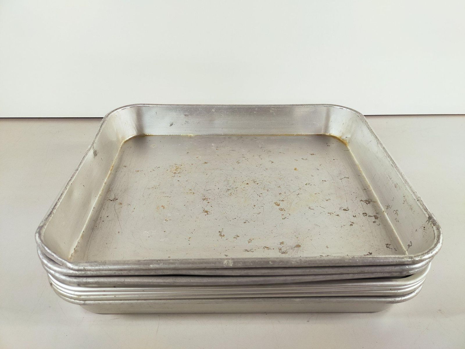 中古 7枚セット 業務用 アルミバット 標準バット 大サイズ 約37ｘ30.7ｘH4.5cm 厨房 給食 AKAO A1134B10