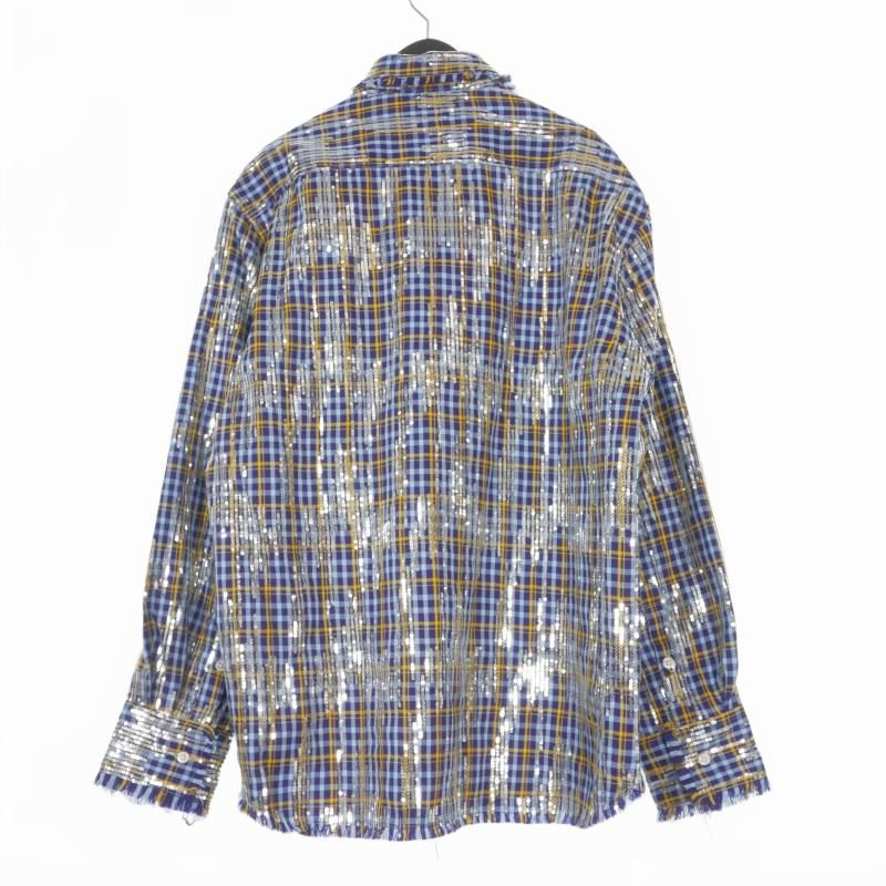 エーエフビー AFB 25SS SPANGLE SHIRTS スパンコール チェックシャツ