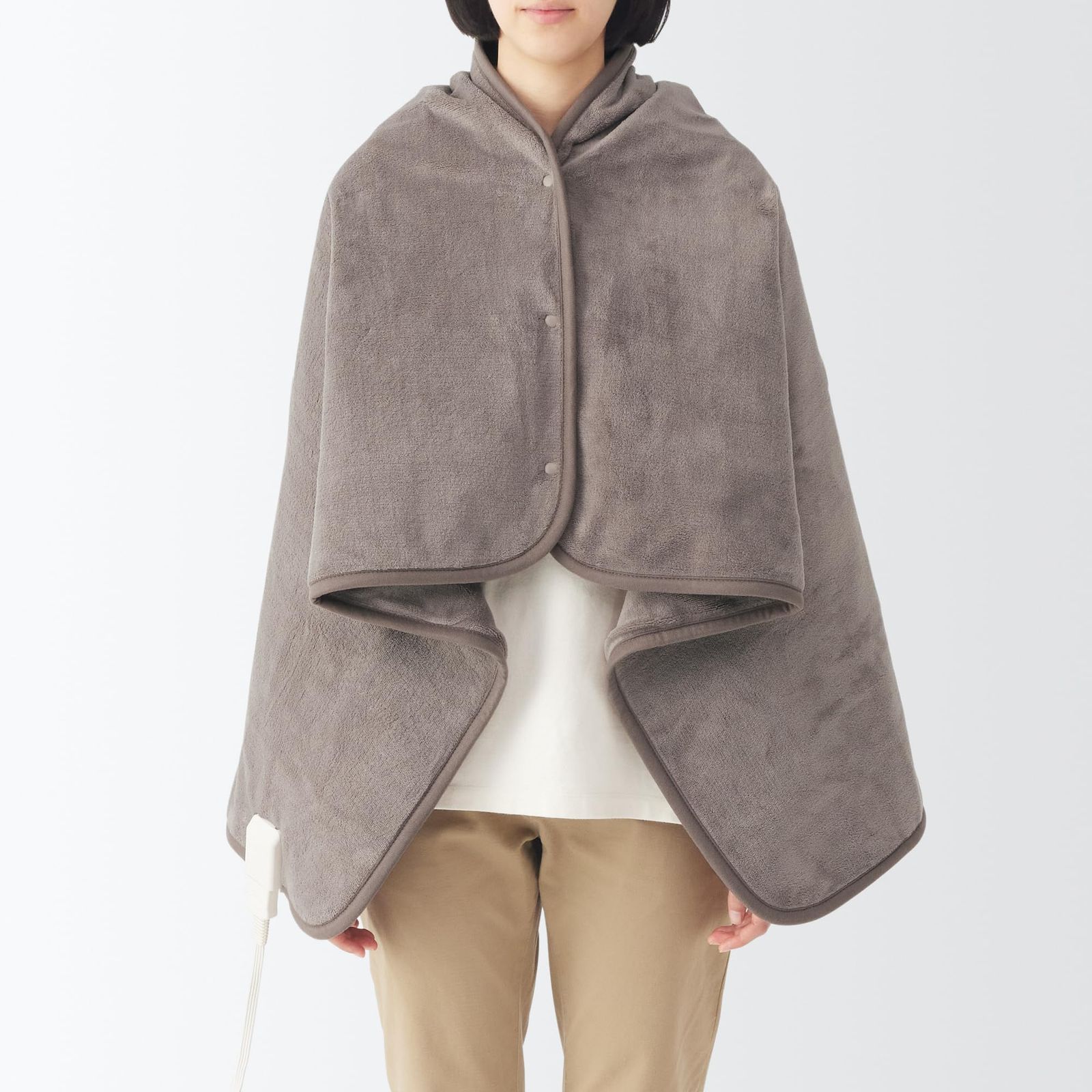 無印良品 羽織れる電気ブランケット ダークベージュ 幅130×奥行80cm MJ-EHB13DBEP/84390852t