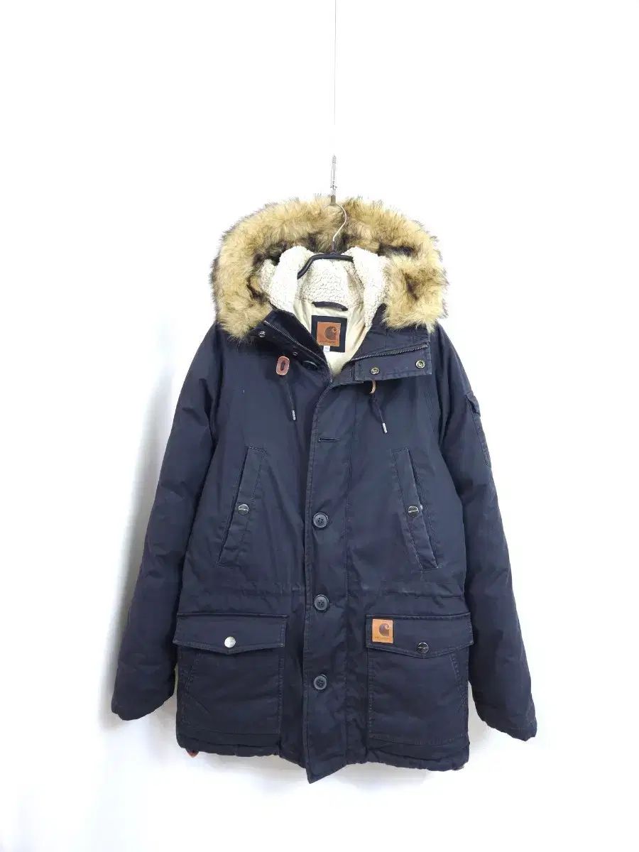 Carhartt フードファー マウンテンパーカー アウター ネイビー