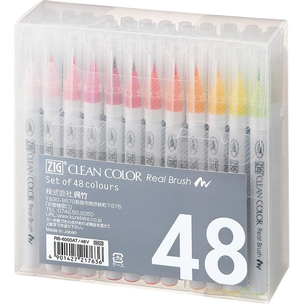 （まとめ買い）呉竹 ZIG クリーンカラーリアルブラッシュ 48色セット RB-6000AT/48V 【×3】