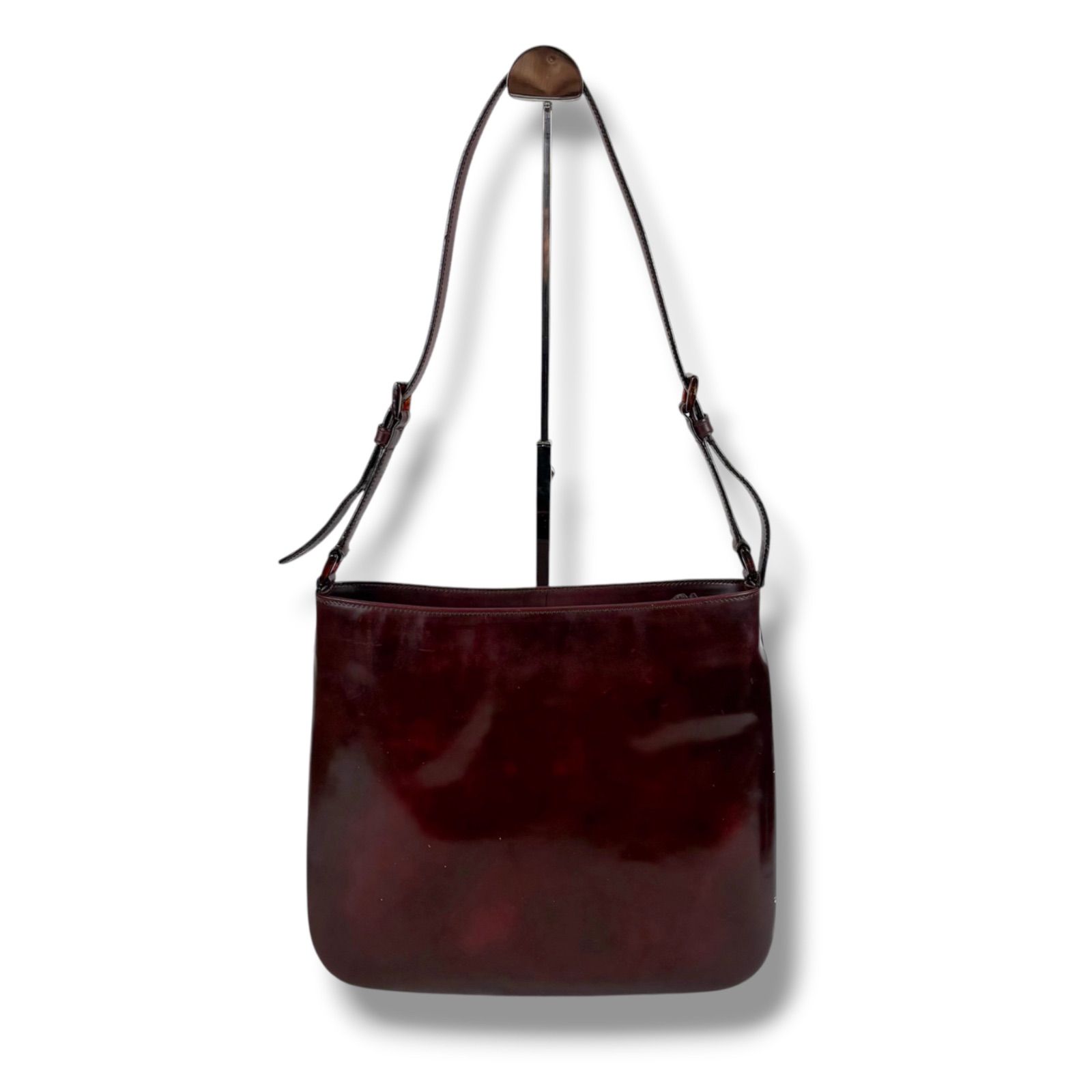 プラダ PRADA ミラーカーフレザー ワンショルダーバッグ ボルドー 型 