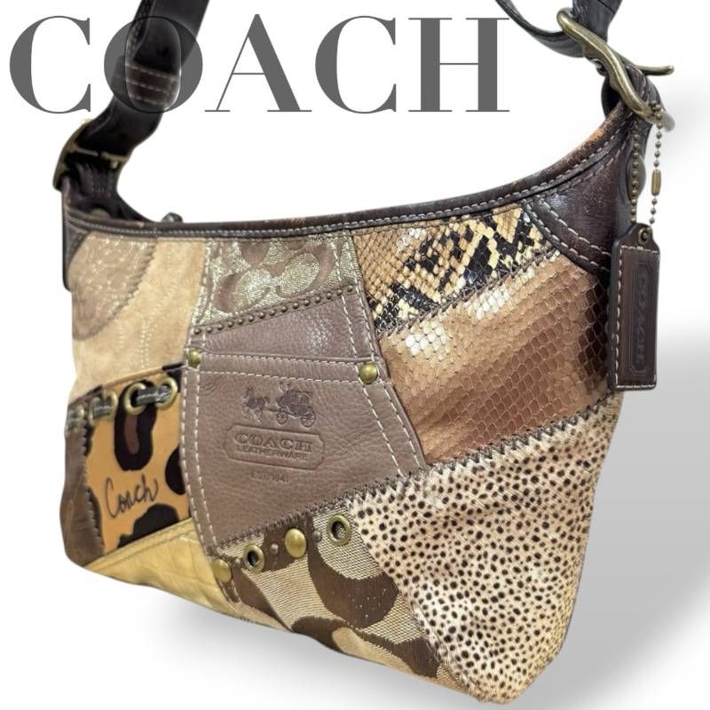 希少☆COACH コーチ☆Patchwork shoulder bag 2way bag ショルダー 