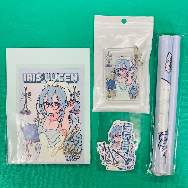【未開封品あり】アイリス・ルセン グッズ まとめ売り IRIS LUCEN キーホルダー アクリルキーホルダー QR付ポストカード ステッカー シール ミニタペストリー グッズ 推し活 推し 推しグッズ