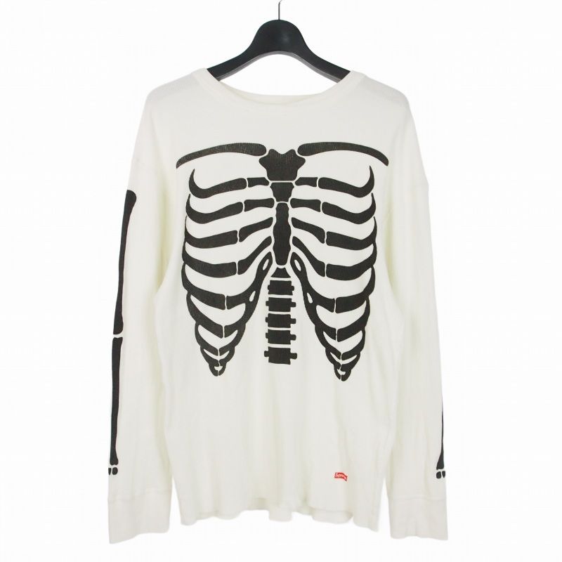 シュプリーム SUPREME × ヘインズ Hanes 21AW Bones Thermal Crew ボーンズ サーマル クルー ボーン サーマルカットソー 長袖 XL ホワイト 白