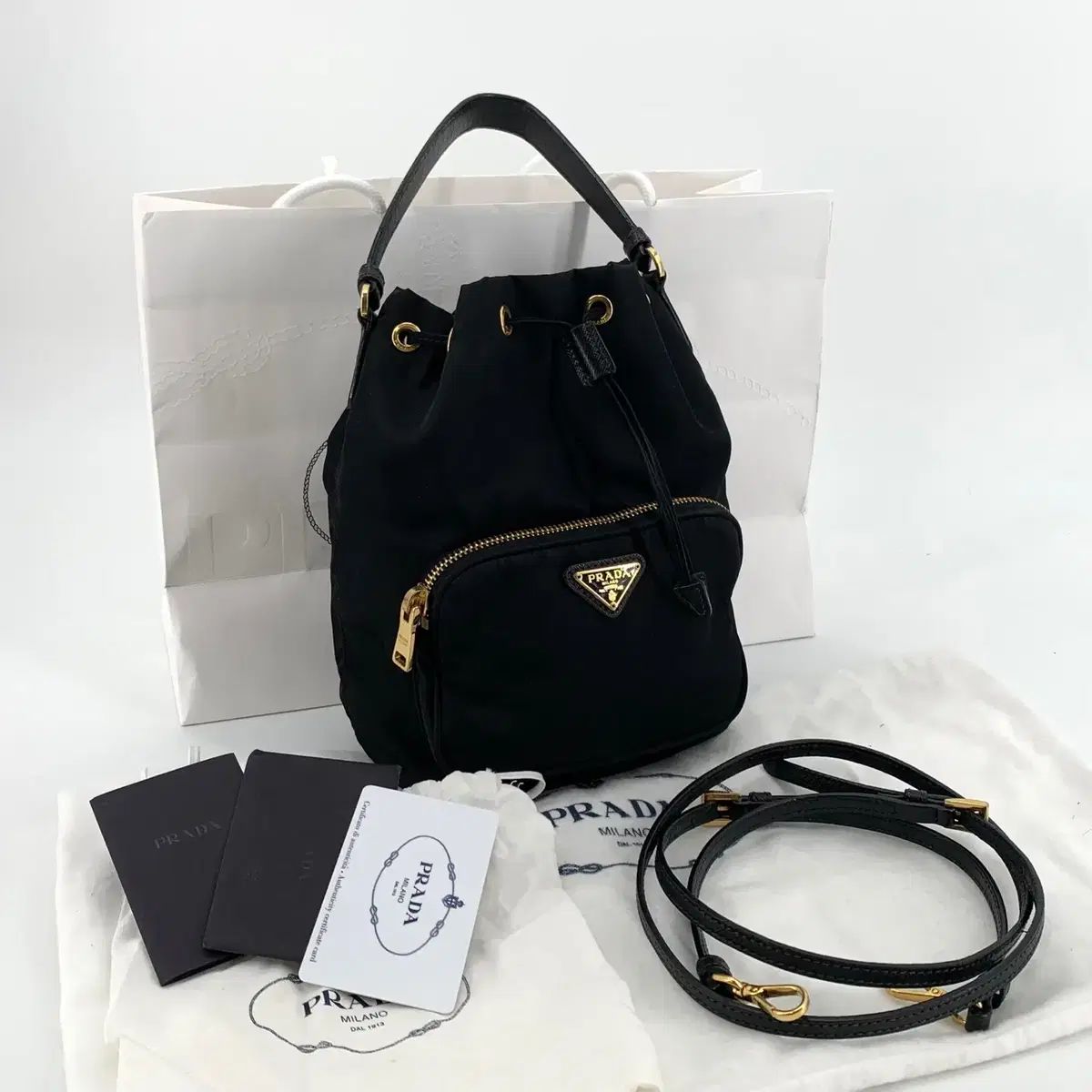 店舗購入 PRADA プラダ リナイロン ナイロン バケットバッグ クロスバッグ 1BH038