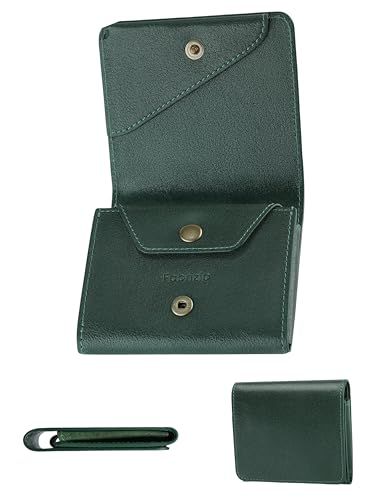 【新品】財布 メンズ レディース 2つ折り 小銭入れ ミニ財布 小さい 薄い コンパクト 柔らかい 使いやすい イタリアン レザー 一流の革職人が作る 本革 (グリーン) 291d324a