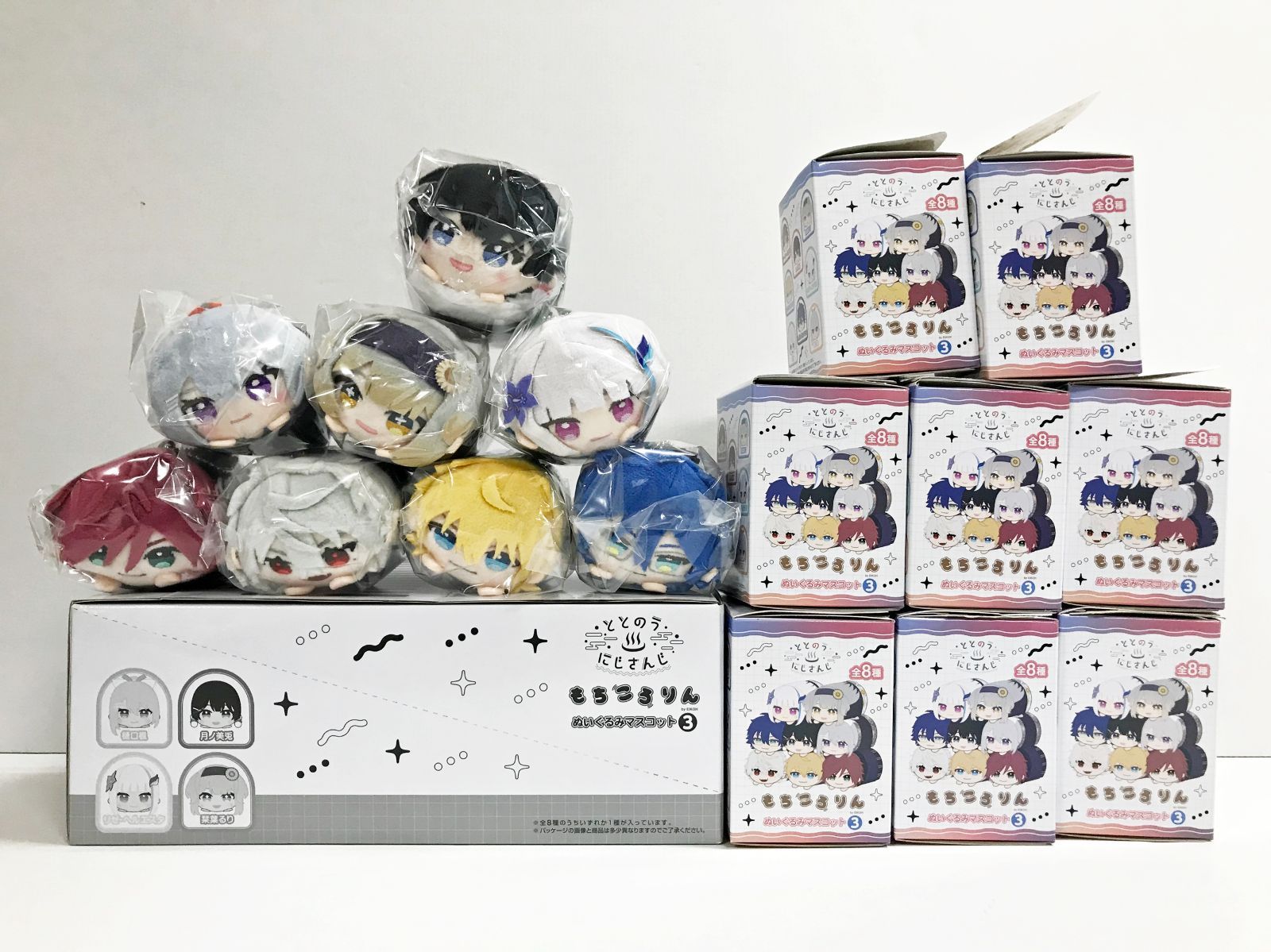 27.【袋未開封】ととのうにじさんじ もちころりん ぬいぐるみマスコット3 全8種セット にじさんじ×極楽湯・RAKU SPA【併売品】