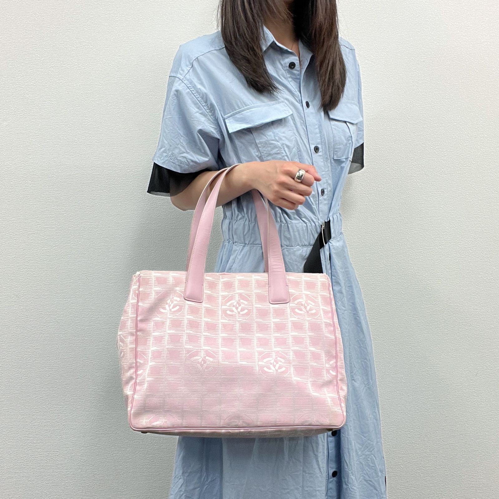 中古】CHANEL シャネル ココマーク ニュートラベル トートバッグ 