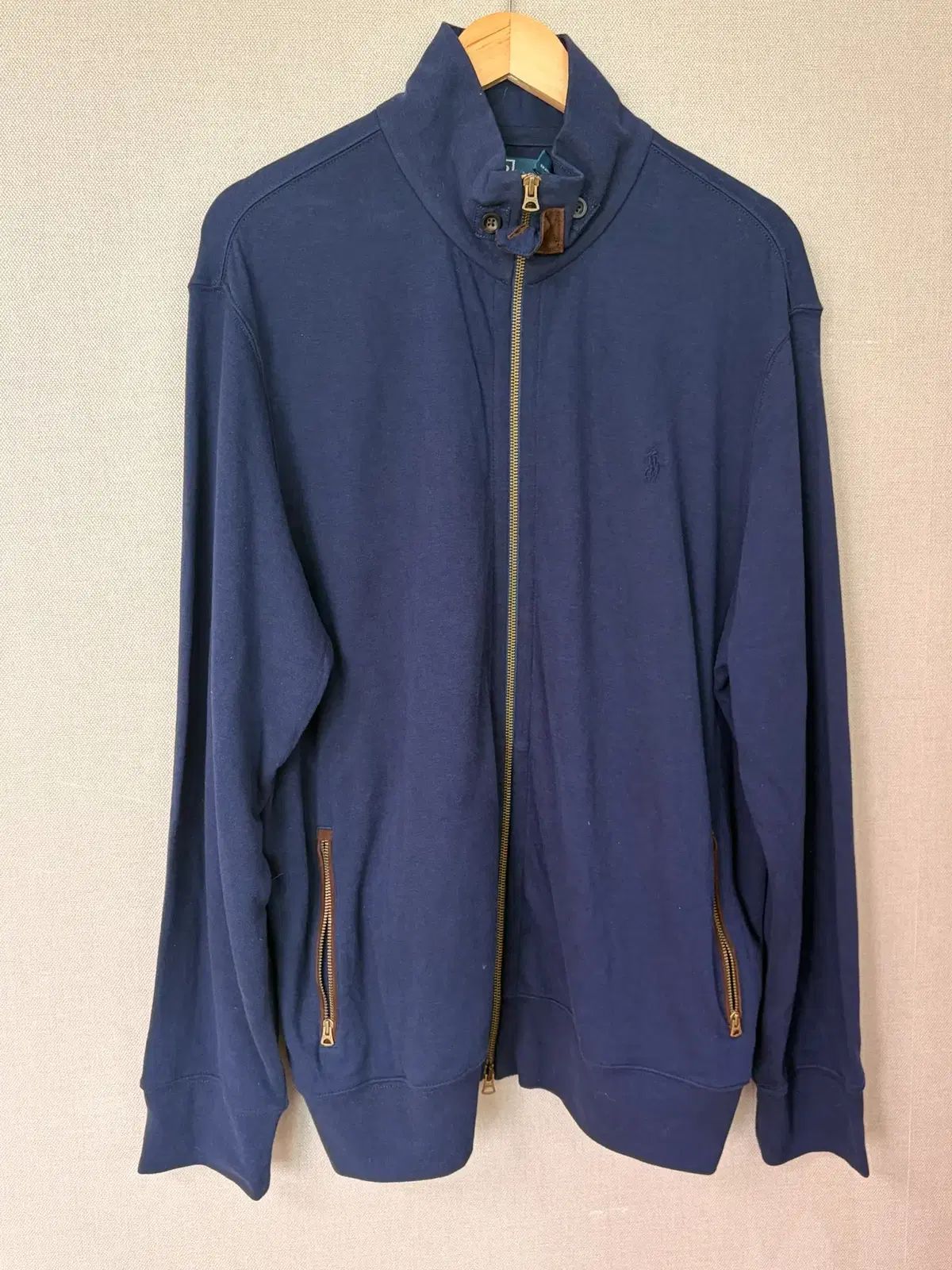 ポロ コットンジップアップ メンズ 2XL ネイビー