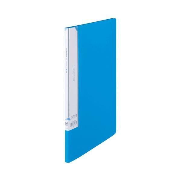 (まとめ) ビュートン 名刺ホルダー A4タテ 200名用 ヨコ入れ スカイブルー INC-A4-200SB 1冊 〔×30セット〕