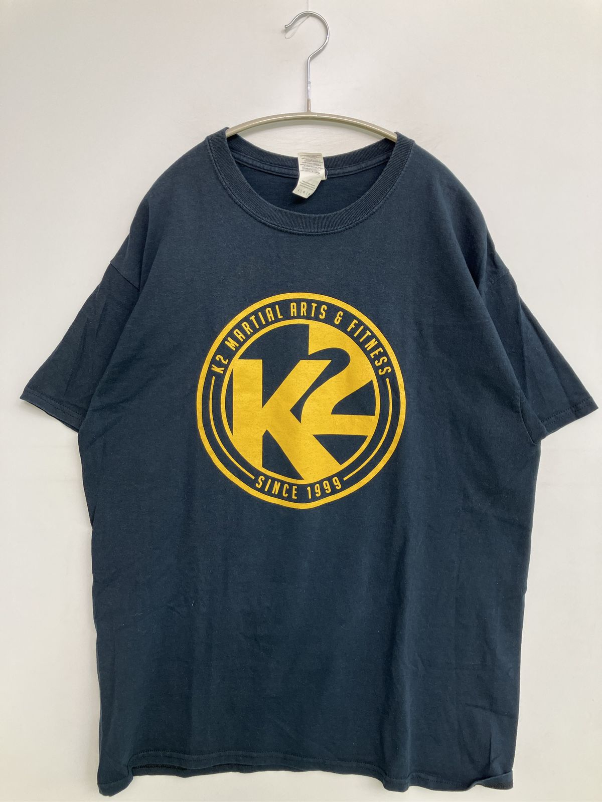 GILDAN ギルダン Tシャツ/カットソー L ブラック 前面プリント バックプリント ミドル丈 半袖 クルーネック(丸首)