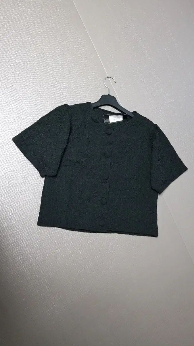 BNX ブラック 텍스처 半袖 カーディガン 新品