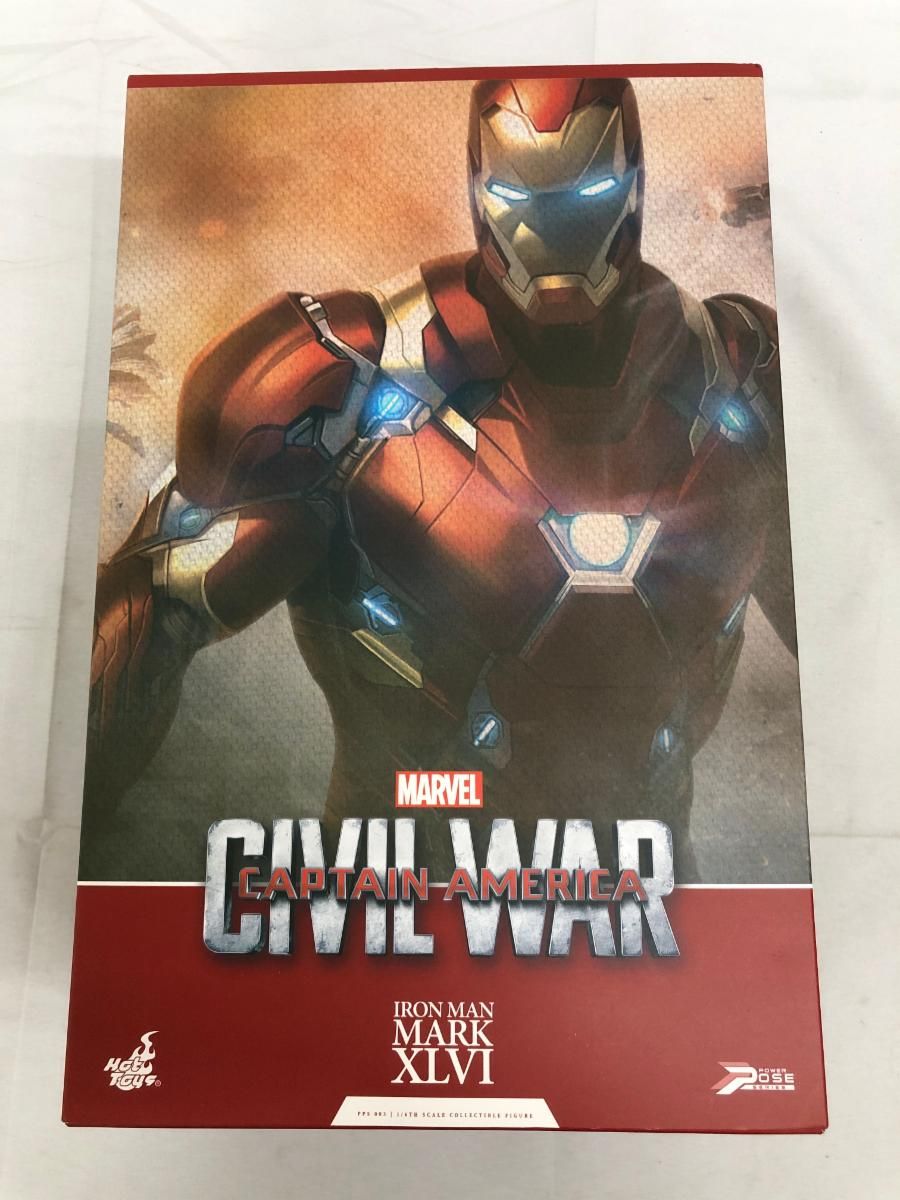パワー・ポーズ シビル・ウォー/キャプテン・アメリカ アイアンマン・マーク46 1/6スケール プラスチック製 塗装済み限定可動フィギュア