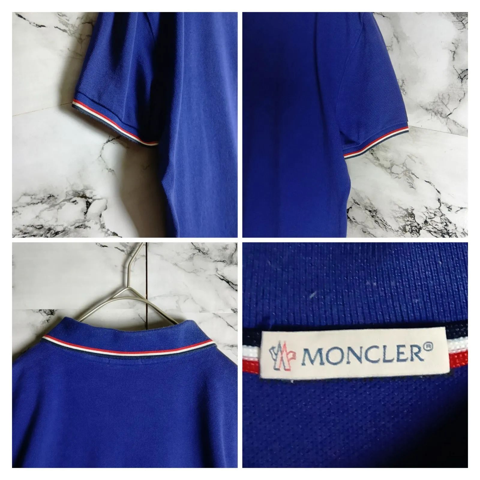 MONCLER] モンクレール ポロシャツ ブルー トリコロール 希少 逸品