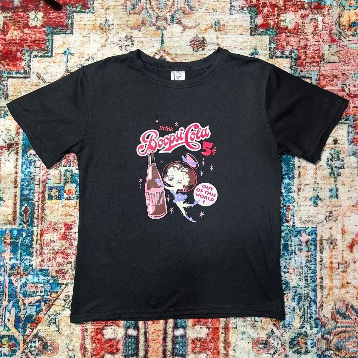 M ベティ ブープ ポリ カートゥーン プリント 半袖Tシャツ