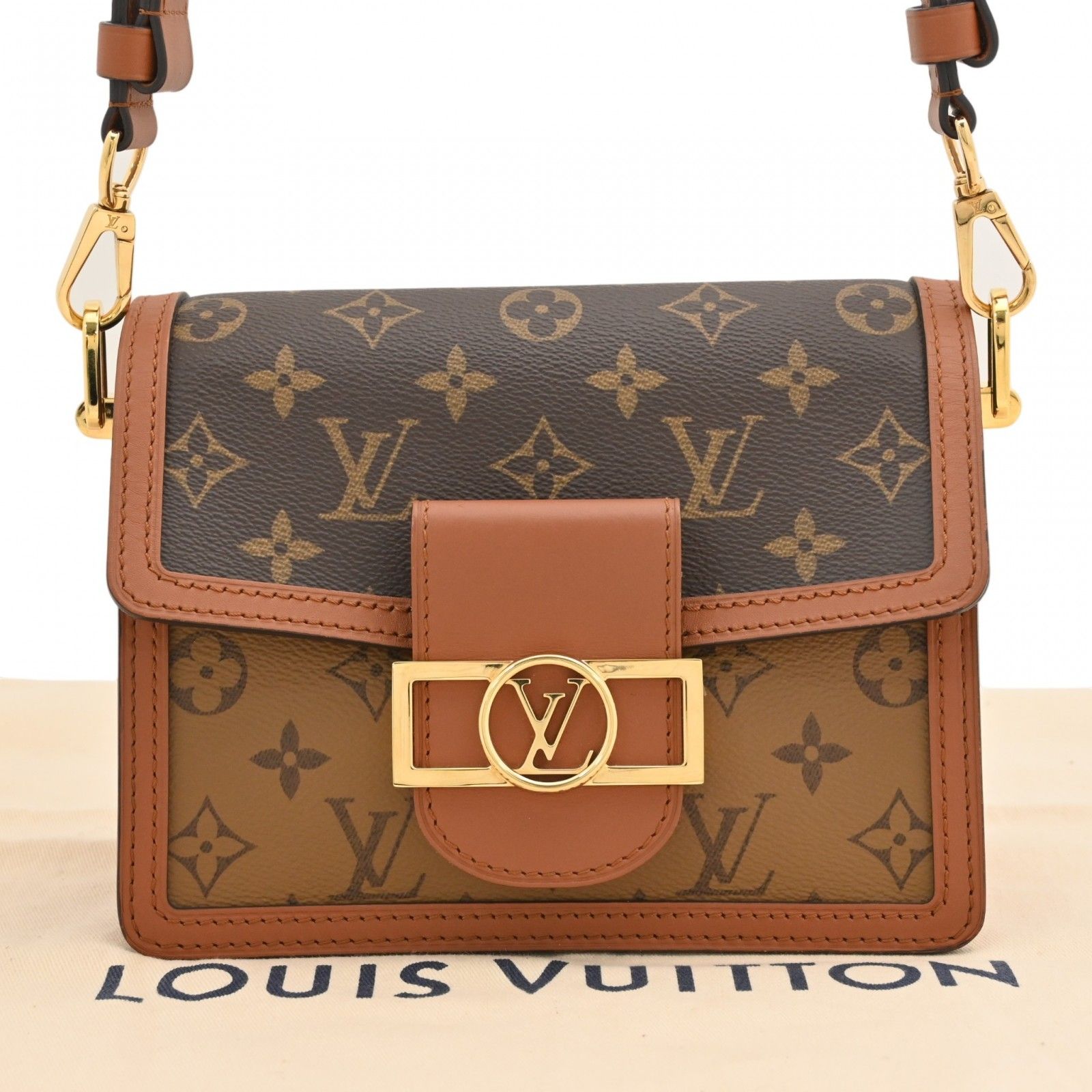 ルイヴィトン モノグラムリバース ドーフィーヌ MINI ショルダーバッグ Aランク lv89220nf