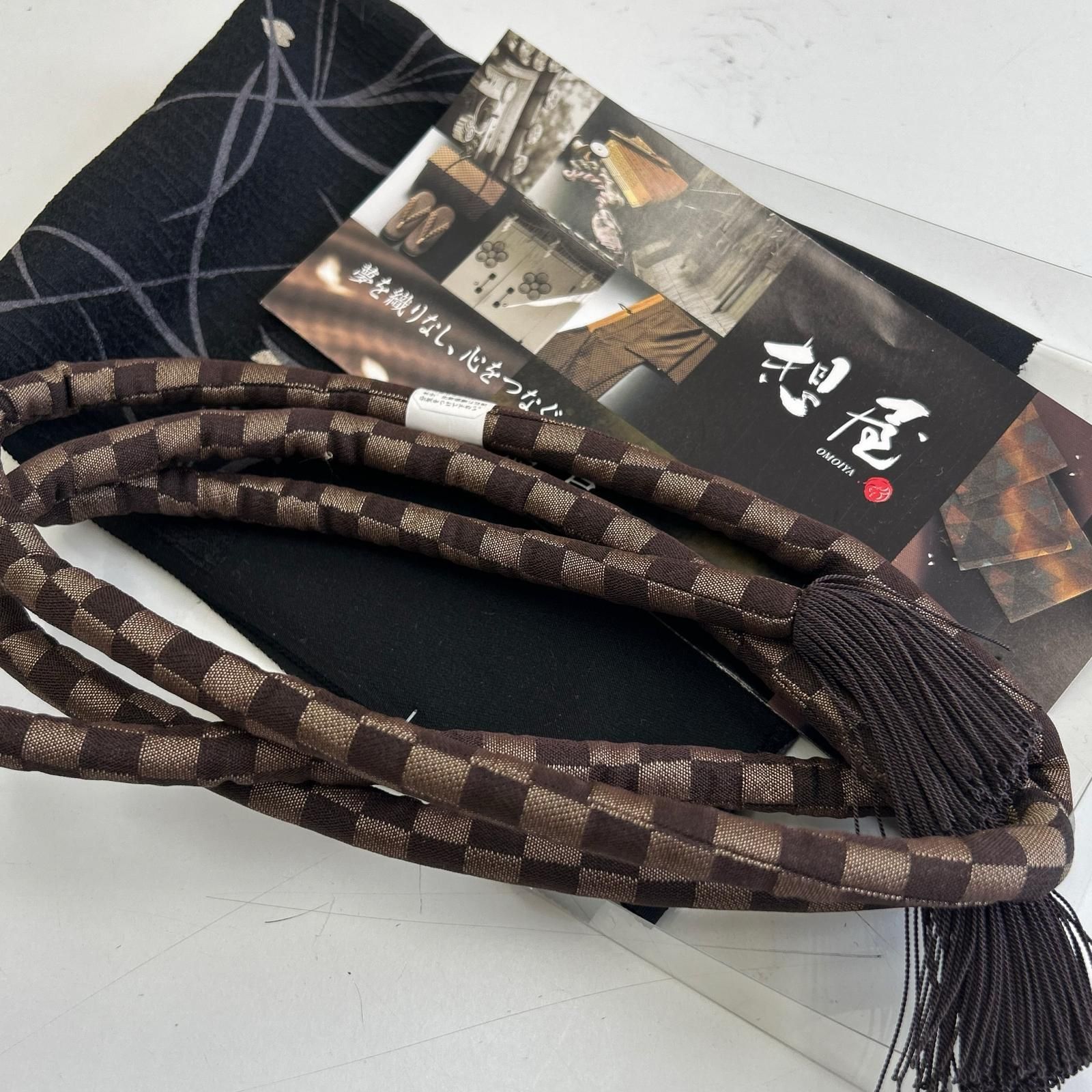 帯締め帯揚げセット 想屋 市松加工 クゲ紐 正絹 MA-6971