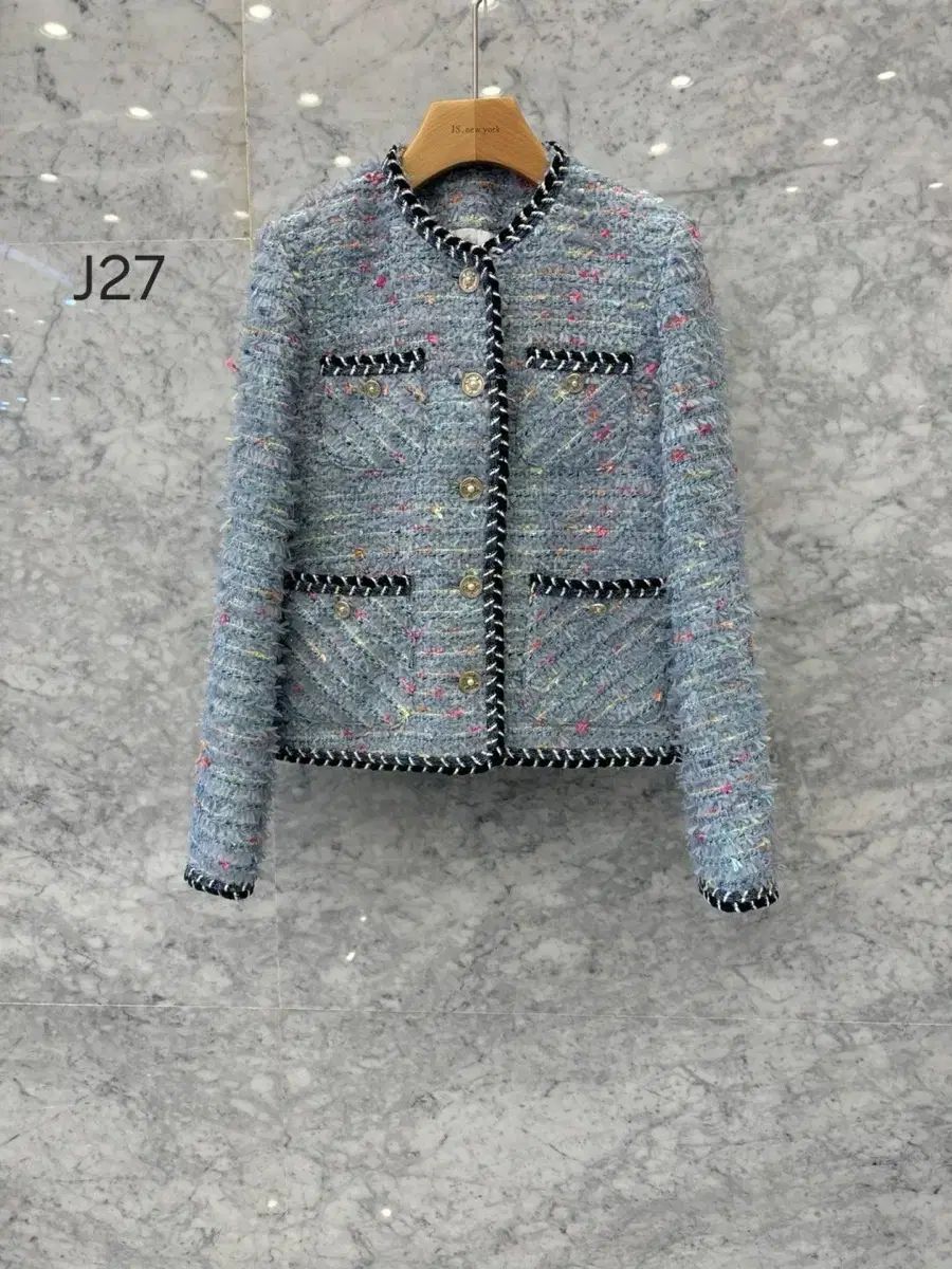 js NEW YORK スタイル セール (当日発送) 完売 バイカラー ツイードジャケット (ヒョンジェ(HYUNJAE) 入手不可) j27