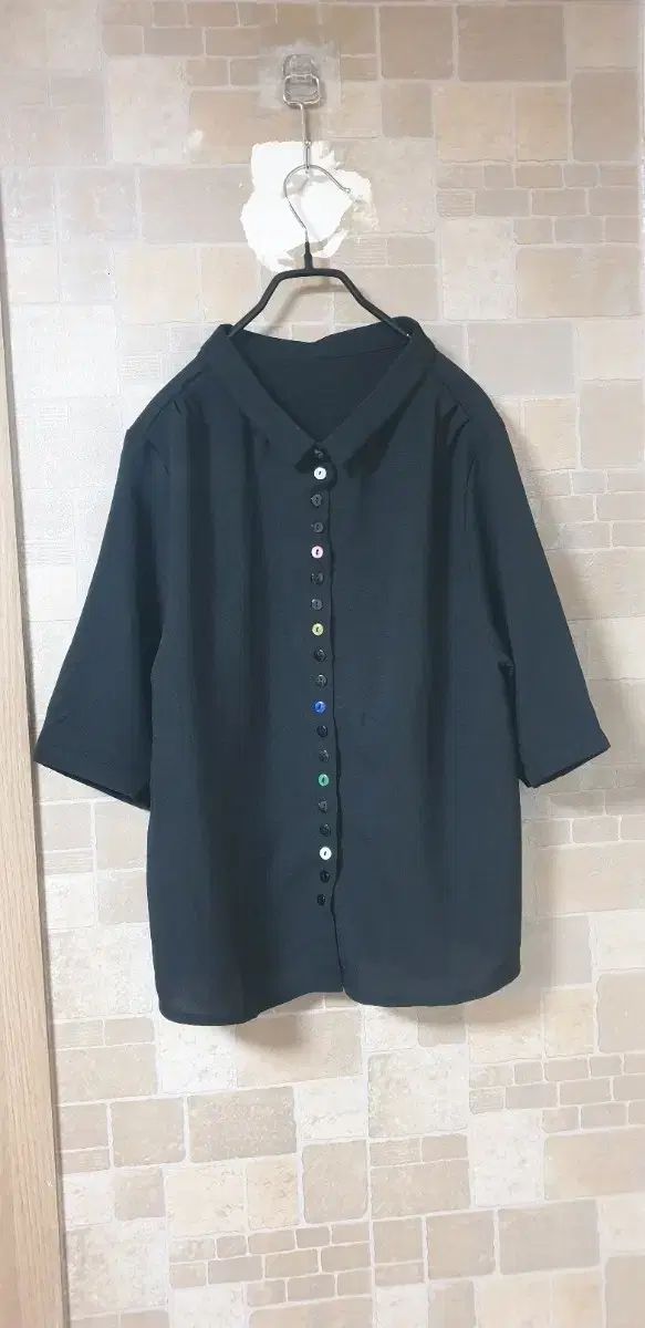 レディース ブラック 7分 シャツ (新品)