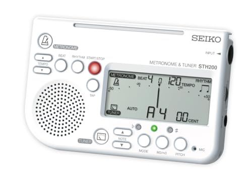 SEIKO セイコー メトロノームチューナー 大音量 譜面台取付可能 吹奏楽部に最適 ホワイト STH200WHt 5,530円