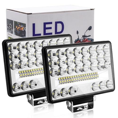 LEDワークライト 作業灯 144W 48連LED 6000k IP67 狭角 DC12/24V兼用 防水・防塵・耐震 トラック/建築機械/作業車 (2個セット)as 37e99498