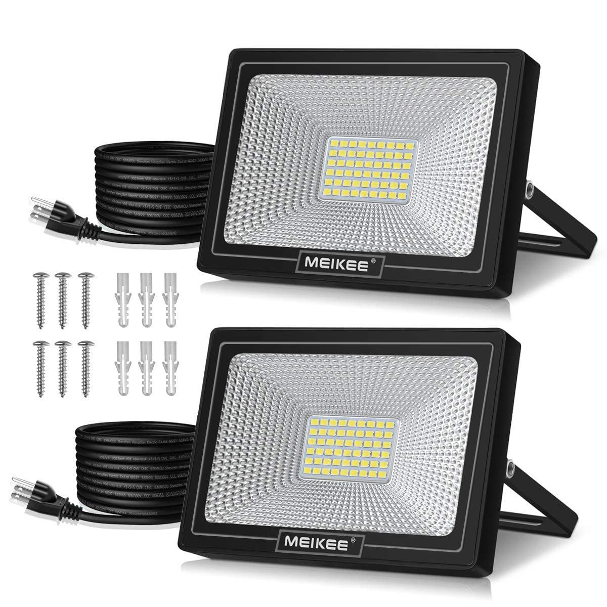 MEIKEE led 投光器 作業灯 看板灯 50W 昼光色 集魚灯 駐車場灯 省エネ 高輝度 豪雨対応 工場 IP66防水 体育館用 倉庫照明 防犯灯 ナイター 船舶 屋外作業 屋内 屋外 設置可能 BBQ用 6500K 5000LM 50 55e87c5c
