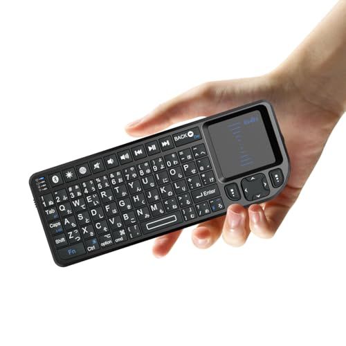 Ewin? bluetooth ミニ キーボード ipad/iphone/Mac対応 日本語JIS配列 ワイヤレス式 2.4GHz タッチパッド搭載 バックライト付き 応急LEDライト付き ショートカットキー マウスセット一体型 無線 USB cbd234ca