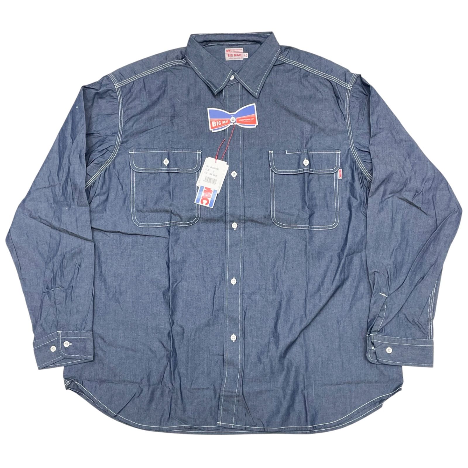 未使用品 サイズ40 BIG MAC ビッグマック BM24SS002 シャンブレーシャツ インディゴ ONE WASH