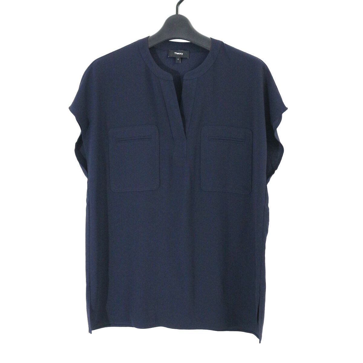 未使用品 theory セオリー POWDER CREPE PKT POPOVER ブラウス サイズ:S 2208204 ブラウン  レディース 　240001087653 Theory セオリー 22SS Powder Crepe PKT Popover N パウダークレープ