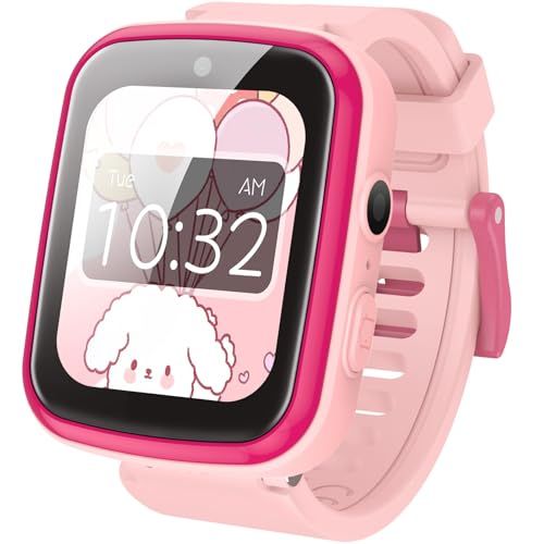 「2025年末特化」 AGPTEK 日本正規品 キッズ 腕時計 子供用 スマートウォッチ 【32GB内蔵 1.69インチ】 時計 女の子 知育玩具 スピーカー付き キッズモード アラーム 文字盤DIY 歩数計 動画 撮影 自撮り 録音 ゲーム 音楽 おもちmi