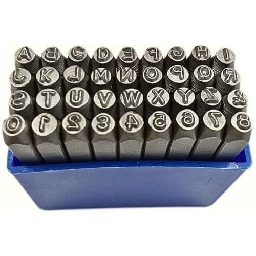 刻印セット 打刻印 英字 数字 番号 大文字 アルファベット 文字サイズ 3mm 36本 刻印 打刻 スタンプポンチ 打刻ポンチ 工具(沖縄・離島の方発送不可)) cadb32a7