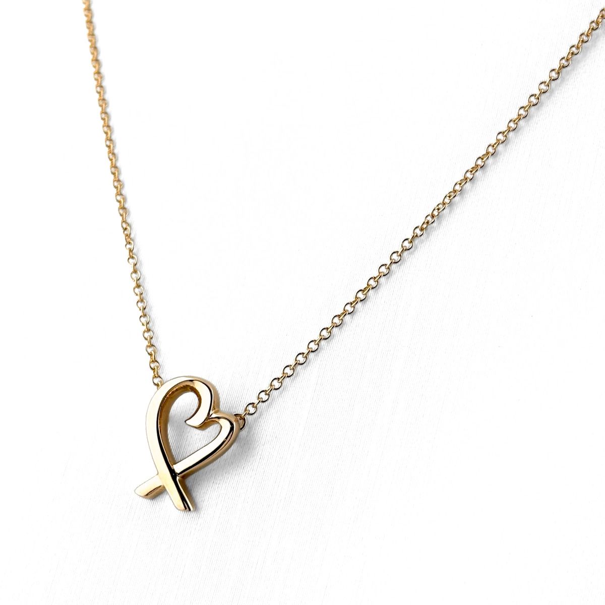 ティファニー TIFFANY&Co. ラビング ハート ネックレス PG ピンクゴールド ペンダント ネックレス 750 レディース 【中古】