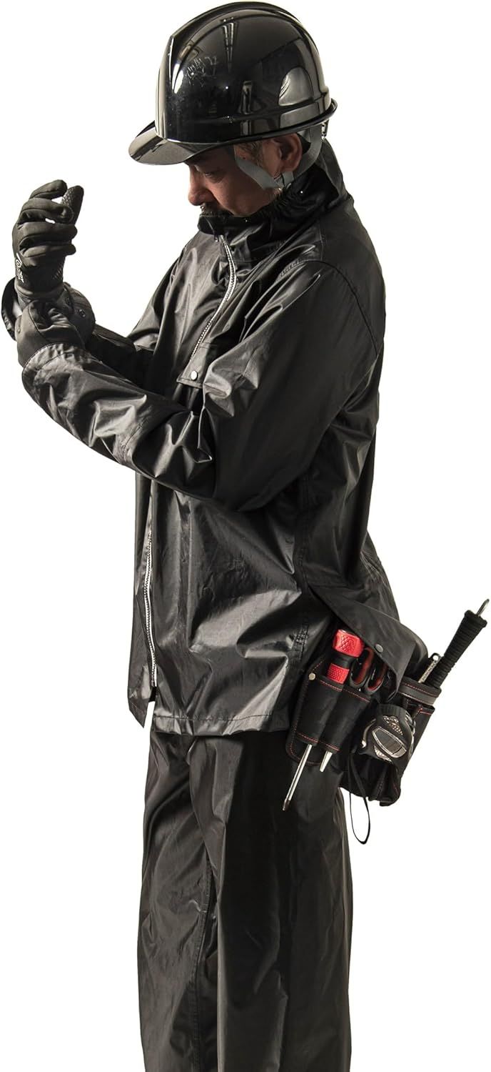 マック(Makku) レインスーツ AS-4100 メンズ 上下セット アウトドア 登山 バイク 通勤 通学 雨具 防水 透湿 軽量 快適 動きやすい 撥水加工 携帯性抜群 悪天候対策