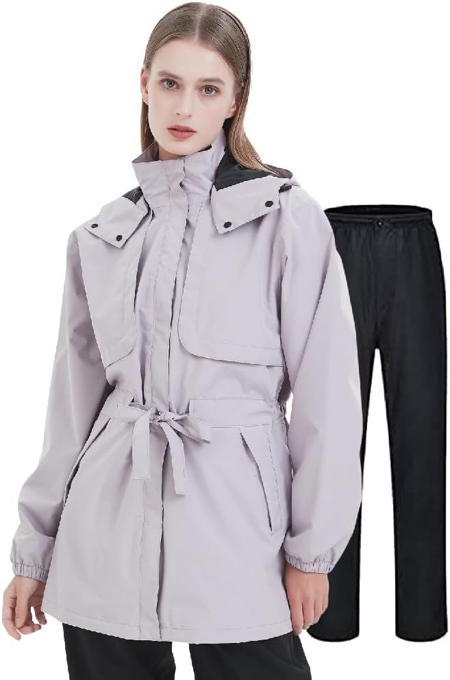TopKylin レインウェア レディース 上下セット 防寒 防水ウェア 雨具 カッパ 雨合羽 ウインドブレーカー ストレッチ 透湿 軽量 防風 ゴルフ 登山 自転車