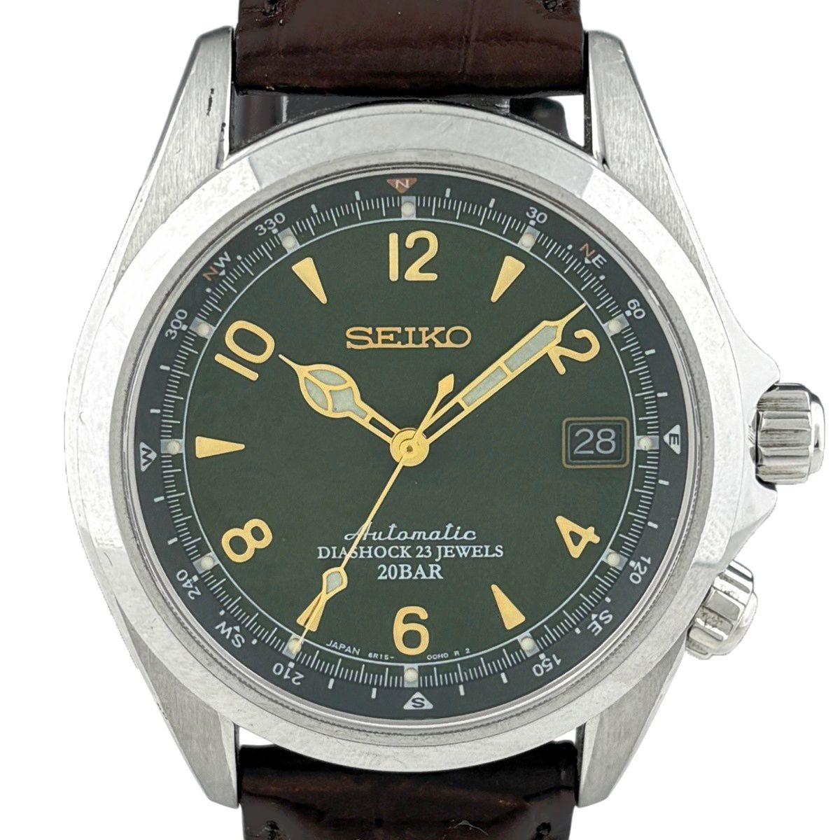 セイコー SEIKO メカニカル アルピニスト 6R15-00E0 腕時計 SS 自動巻き グリーン系 メンズ 【中古】