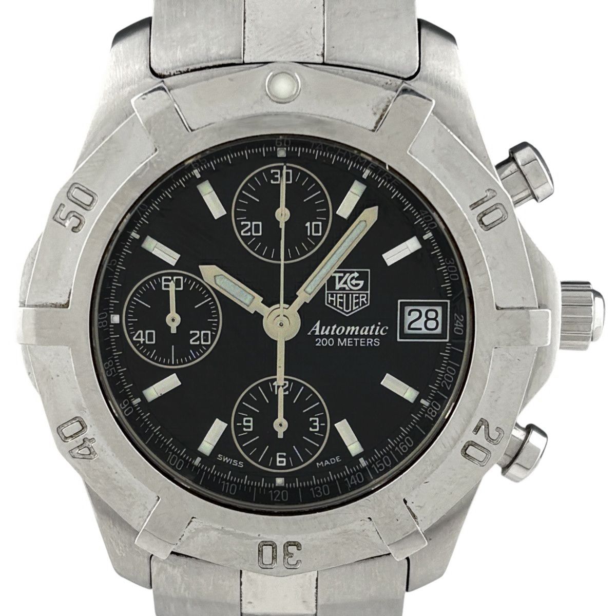 タグホイヤー TAG HEUER エクスクルーシブ CN2111-0 腕時計 SS 自動巻き ブラック メンズ 【中古】