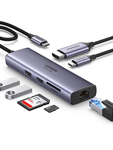 UGREEN Revodok 107 USB Cハブ 7-IN-1 USB3.0ハブ 4K@60Hz HDMI出力 100W PD急速充電 Type-Cアダプター 2*USB 3.0ポート 4K HDMI 100W Power Deliver a9b1f0f8