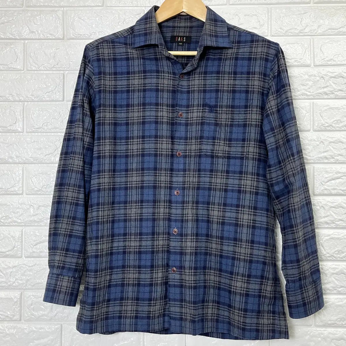 DAKS メンズ CHECK シャツ ネイビー 100
