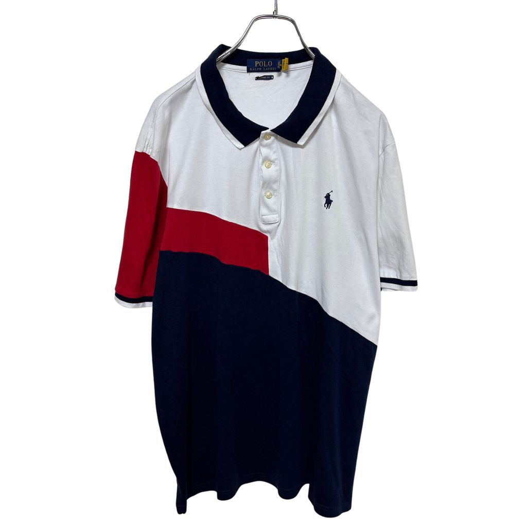 【POLO RALPH LAUREN】 Classic Fit Colorblock Pony カラーブロック ポニーロゴ刺繍ポロシャツ S-6487