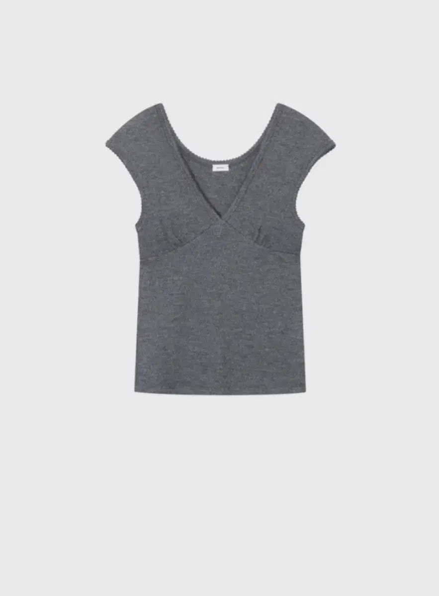 モノーハ Scallop cap sleeve top アイボリー