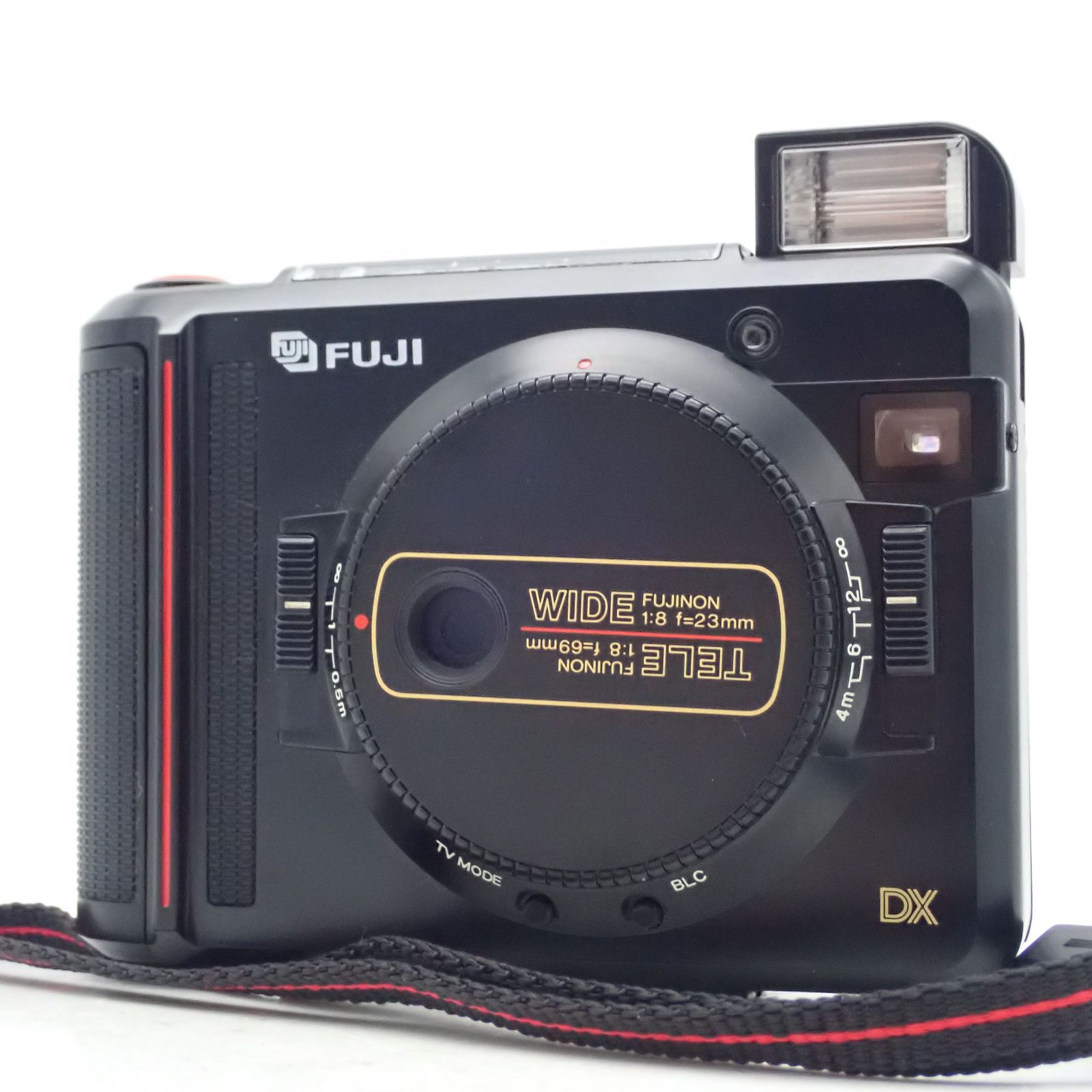 極上品 FUJIFILM TW-3 DX Tele wide ハーフフレイムフィルムカメラ 望遠広角 内蔵電池新品交換済 シャッターフラッシュ連写OK 8590166