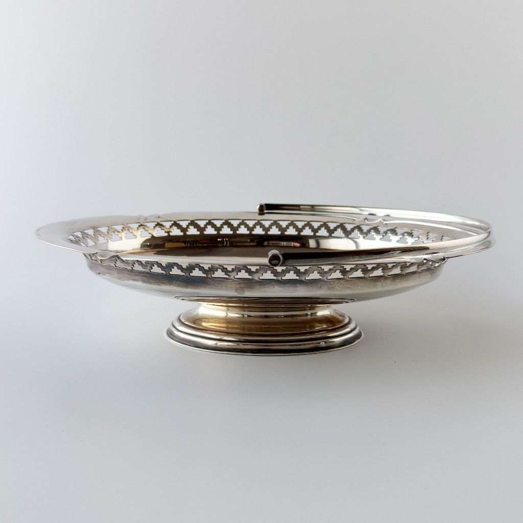 英国 ヴィンテージ Elkington & Co エルキントン シルバープレート コンポート バスケット オブジェ 装飾 アンティーク 97997