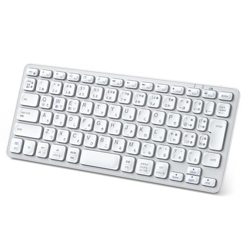iClever ワイヤレスキーボード Bluetooth＆2.4G 無線 キーボード 充電式Type-C 静音 小型 薄型 JIS基準 日本語配列 軽量 パンタグラフ式 3つデバイス自由に切替え デュアルモード 持ち運び パソコンPC iPad スマホ用 Wt