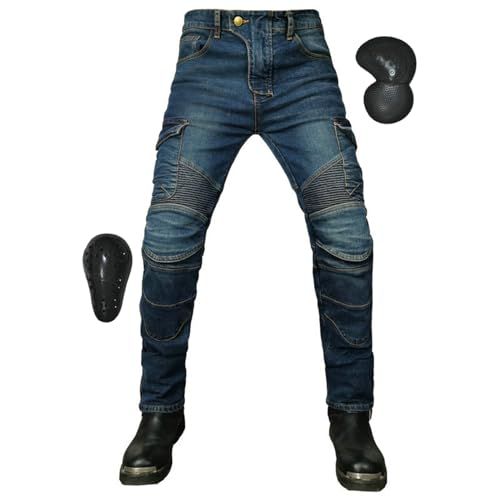 [RENHE] バイクパンツ メンズ ライディングパンツ 春夏秋冬 ライダースパンツ プロテクター付き バイクズボン 伸縮性 レーシングパンツ 耐磨 普段着 ストレートma