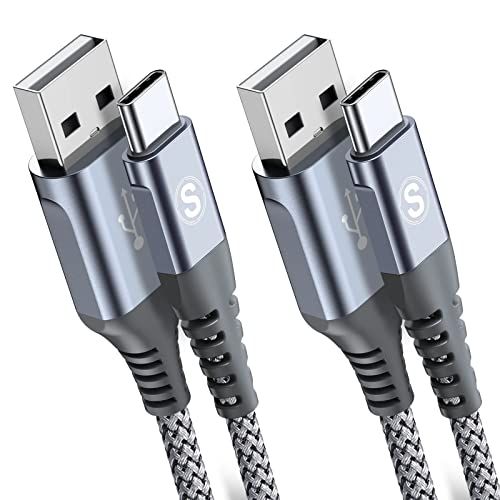 USB Type C ケーブル 長【6M/2本セット】Sweguard USB-C & USB-A 3.1A USB C ケーブル【QC3.0対応急速充電】タイプc 充電 iPhone17 16/iPhone 15 Pro MAX, iPad Pro,Sama