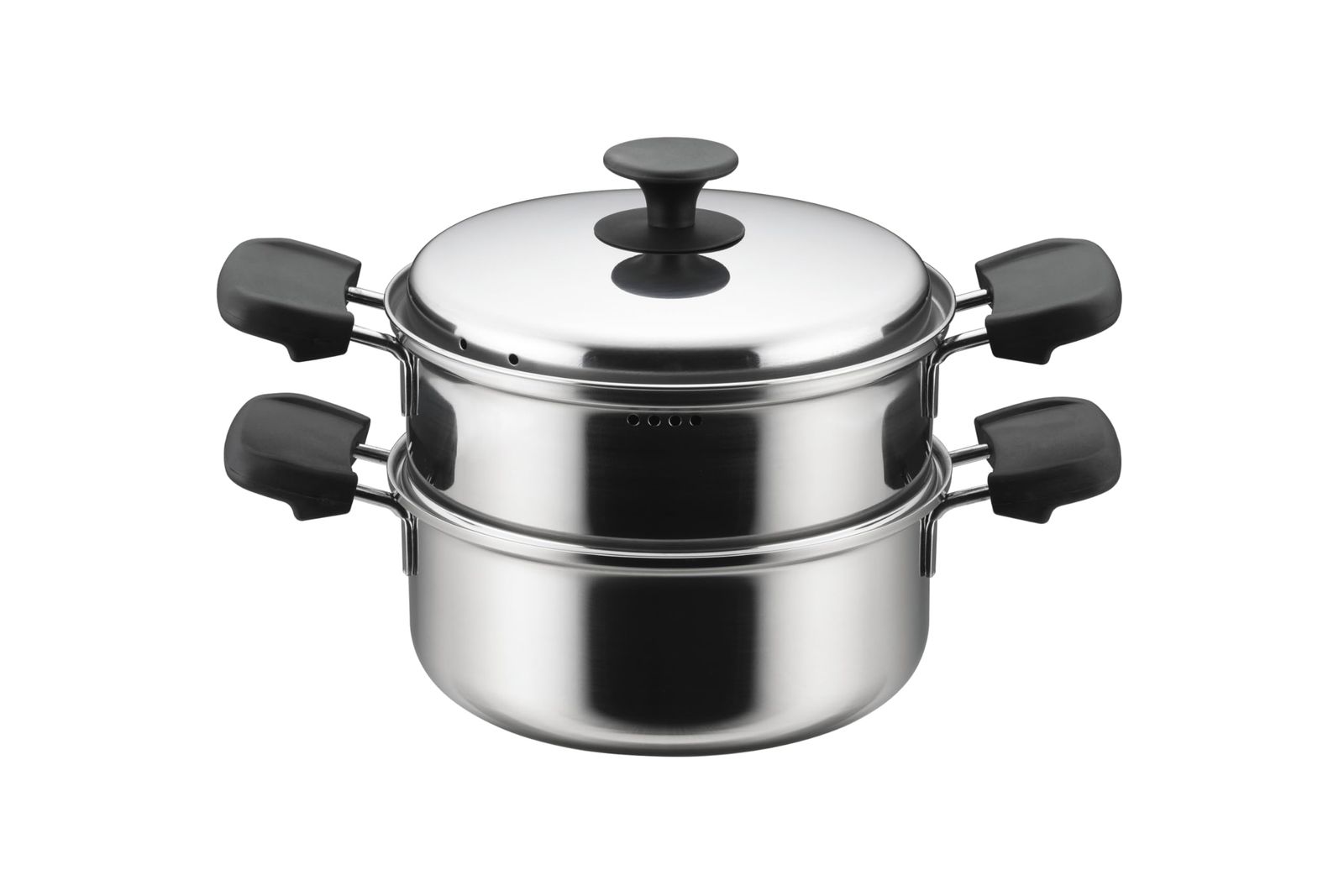 丸山 コンテント 三層鋼 二段蒸し器 20cm 2.6L ステンレス蓋 CO2-20M IH対応 ガスコンロ対応 日本製 燕三条ma