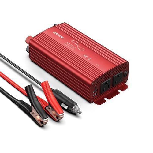 BESTEK インバーター 正弦波 500W シガーソケット コンセント DC12VをAC100Vに変換 USB2ポート搭載 12v インバーター 車中泊を快適に！アウトドアや防災に使える大容量ポータブル電源ma