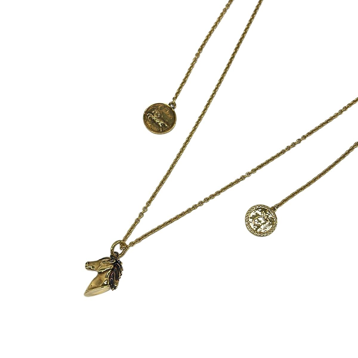 Chloe(クロエ) ネックレス美品 チャーム ネックレス CHC25SFO06CB79DC ゴールド 馬/メダル