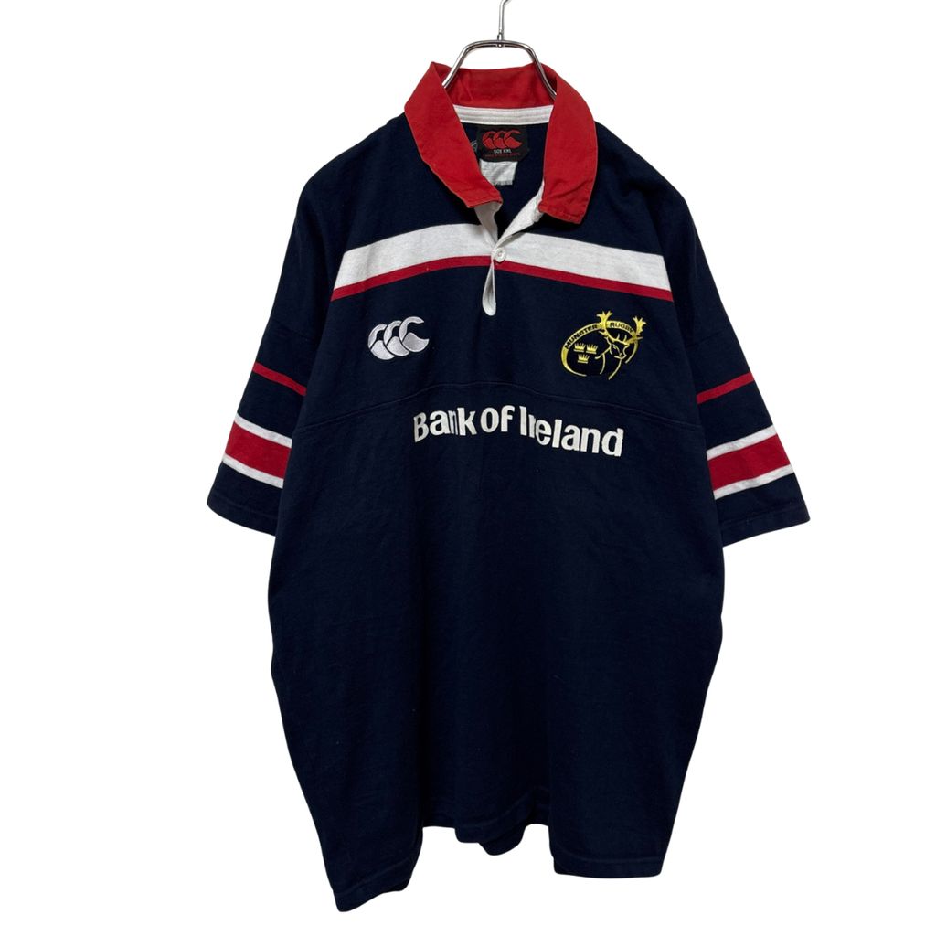 【Canterbury】00s 2003 Bank of Ireland Munster Rugby マンスターラグビー 企業ロゴ ラガーシャツ S-6489